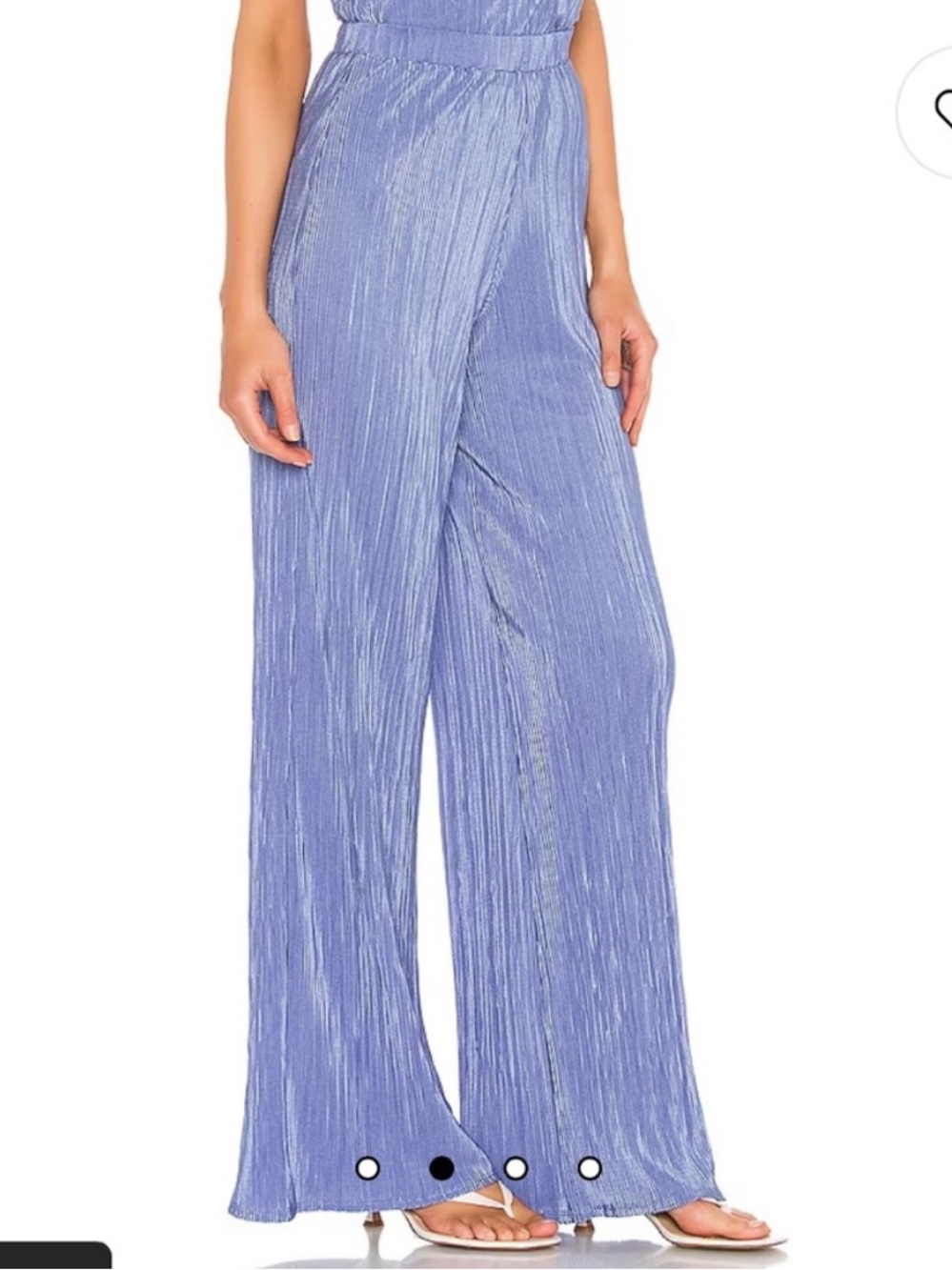 Song of Style Lucinda Pant in Lapis Blue Plisse Wide Leg Pull On Size XS